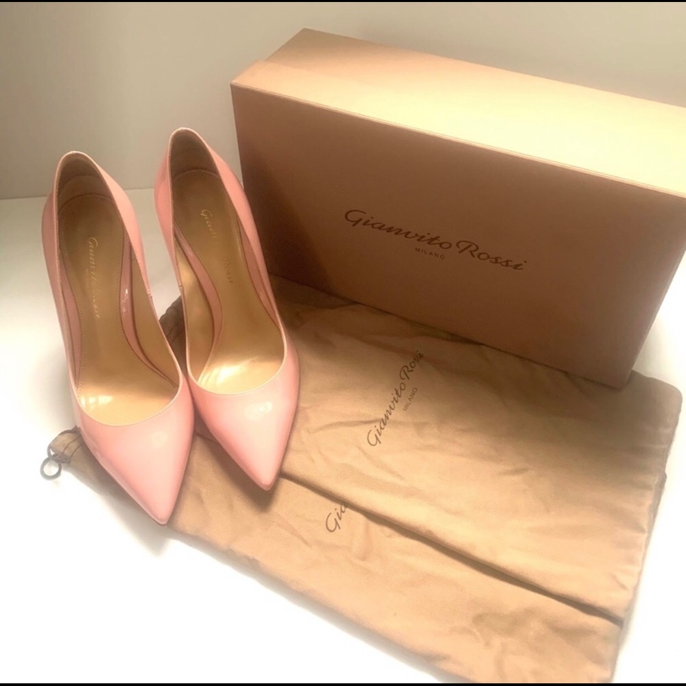 Gianvito Rossi 100mm Patent Pink Pumps, 36.5